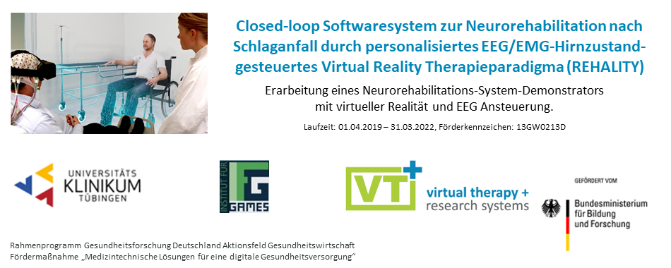 VTplus GmbH - Verbundforschun - Schlanganfall Rehabilitation mit VR und EEG - REHALITY - gefördert vom BMBF