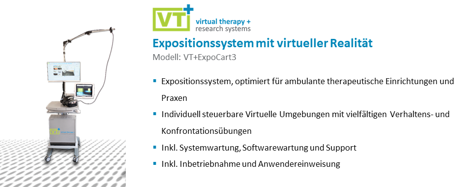 VT+ExpoCart3 - VR-Therapie System mit virtueller Realität für ambulante Einrichtungen