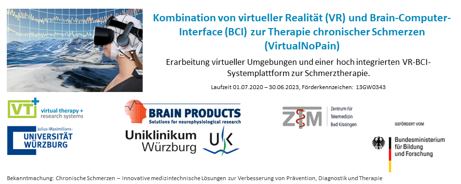 VTplus GmbH - Verbundforschung - Schmerzbehandlung mit Virtueller Realität und BCI - VirtualNoPain - gefördert vom BMBF