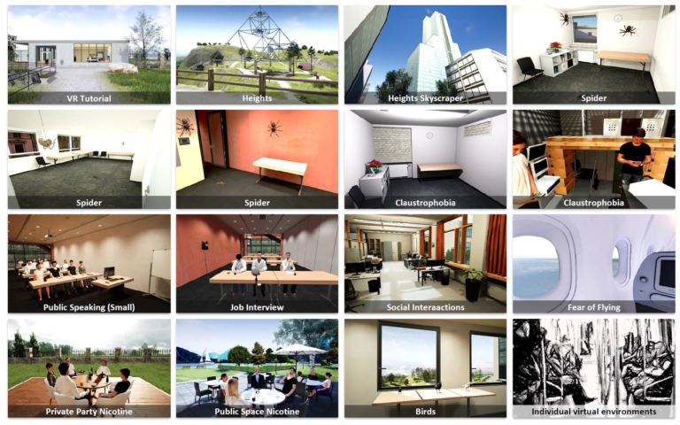 Virtual Environments for Confrontation and Behavioral Exercises in Virtual Reality