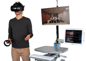 VTplus VR-Therapie System VT+ExpoCart3 mit Vortragsangst Übung