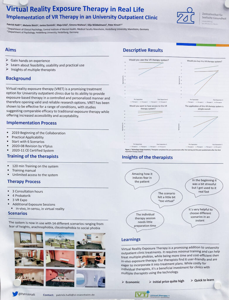 Virtual Reality Exposure Therapy in Real Life. Implementation of VR Therapy in a University Outpatient Clinic. P. Halli et al. (2023)