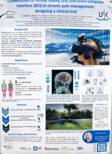 Poster und Vortrag Beitrag: Combination of virtual reality (VR) and brain-computer interface (BCI) in chronic pain management: designing a clinical trial. E.Kakavela et al. (2023)