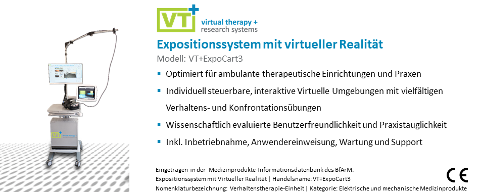 VT+ExpoCart3 - VR-Therapie System mit virtueller Realität für ambulante Einrichtungen